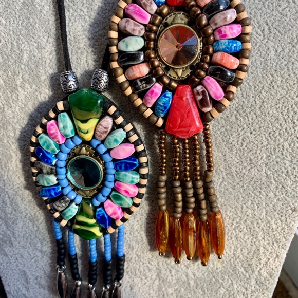 Handmade Colorful Boho Long Bead Dangle Necklaces - Picture 5 of 8